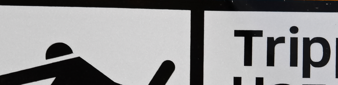 Close-in crop of a safety sign
